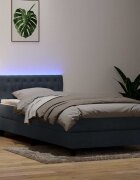 vidaXL Боксспринг легло с матрак и LED тъмносиво 80x220 см кадифе