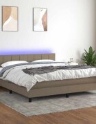 vidaXL Боксспринг легло с матрак и LED таупе 160x200 см плат