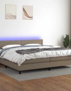vidaXL Боксспринг легло с матрак и LED таупе 200x200 см плат