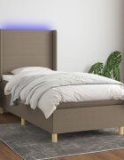 vidaXL Боксспринг легло с матрак и LED таупе 80x200 см плат