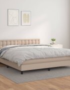 vidaXL Боксспринг легло с матрак капучино 180x200см изкуствена кожа