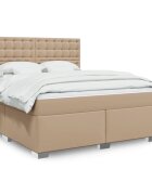 vidaXL Боксспринг легло с матрак капучино 180x200см изкуствена кожа