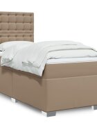 vidaXL Боксспринг легло с матрак капучино 80x200 см изкуствена кожа