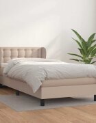 vidaXL Боксспринг легло с матрак капучино 90x200 см изкуствена кожа