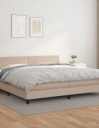 vidaXL Боксспринг легло с матрак капучино200x200 см изкуствена кожа