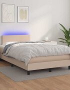 vidaXL Боксспринг легло с матрак LED капучино 120x200 см