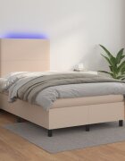 vidaXL Боксспринг легло с матрак LED капучино 120x200 см