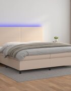 vidaXL Боксспринг легло с матрак LED капучино 200x200 см