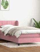 vidaXL Боксспринг легло с матрак розово 80x220 cm кадифе