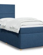 vidaXL Боксспринг легло с матрак синьо 100x200 см плат