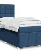 vidaXL Боксспринг легло с матрак синьо 80x200 см плат