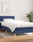 vidaXL Боксспринг легло с матрак синя 90x200 см плат