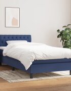 vidaXL Боксспринг легло с матрак синя 90x200 см плат