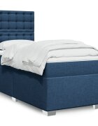 vidaXL Боксспринг легло с матрак синя 90x200 см плат