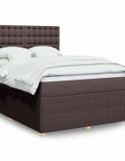 vidaXL Боксспринг легло с матрак тъмнокафяво 160x200 см плат