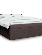 vidaXL Боксспринг легло с матрак тъмнокафяво 180x200 см плат