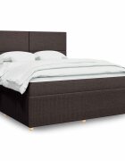 vidaXL Боксспринг легло с матрак тъмнокафяво 180x200 см плат