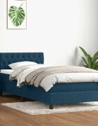 vidaXL Боксспринг легло с матрак тъмносиньо 80x220 cm кадифе