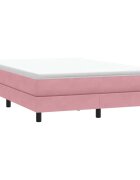 vidaXL Box Spring легло без матрак розово 160x210 cm кадифе