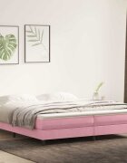 vidaXL Box Spring легло без матрак розово 200x210 cm кадифе