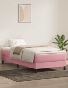 vidaXL Box Spring легло без матрак розово 80x220 cm кадифе