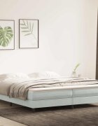 vidaXL Box Spring Легло без матрак Светло сиво 200x210 cm Кадифе