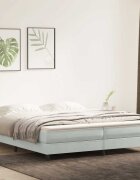 vidaXL Box Spring Легло без матрак Светло сиво 200x220 cm Кадифе