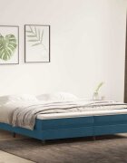 vidaXL Box Spring Легло без матрак Тъмно синьо 200x210 cm Кадифе