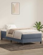 vidaXL Box Spring Легло без матрак Тъмно сиво 90x220 cm Кадифе