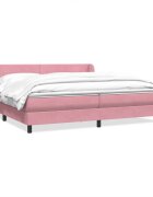 vidaXL Box Spring легло с матраци Розово 180x210 cm Кадифе