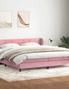vidaXL Box Spring легло с матраци Розово 180x210 cm Кадифе