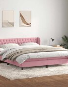 vidaXL Box Spring легло с матраци Розово 180x210 cm Кадифе
