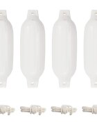 vidaXL Броня за лодка 4 бр бяла Ø 11x40 см PVC