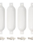 vidaXL Броня за лодка 4 бр бяла Ø 14x50 см PVC