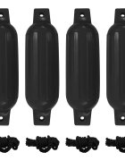 vidaXL Броня за лодка 4 бр черна Ø 11x40 см PVC