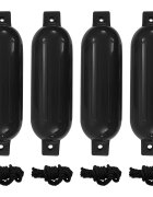 vidaXL Броня за лодка 4 бр черна Ø 14x50 см PVC