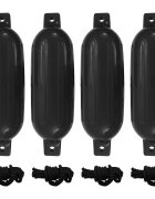 vidaXL Броня за лодка 4 бр черна Ø 16x58 см PVC