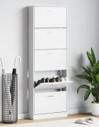 vidaXL Бял дървен шкаф за обувки с 5 отделения