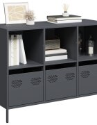 vidaXL Бюфет антрацит 1015x39x735 см студеновалцувана стомана