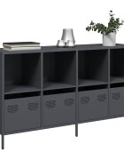 vidaXL Бюфет антрацит 135x39x735 см студеновалцувана стомана