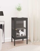 vidaXL Бюфет антрацит 38x35x70 см стомана и стъкло