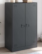 vidaXL Бюфет антрацит 67x39x107 см стомана