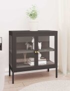 vidaXL Бюфет антрацит 70x35x70 см стомана и стъкло