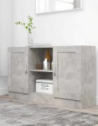 vidaXL Бюфет бетонно сив 120x305x70 см ПДЧ