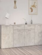 vidaXL Бюфет бетонно сив 160x36x75 см инженерно дърво