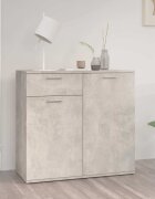 vidaXL Бюфет бетонно сив 80x36x75 см инженерно дърво