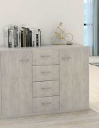 vidaXL Бюфет бетонно сив 88x30x65 см инженерно дърво
