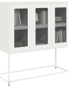 vidaXL Бюфет бял 1005x39x107 см студеновалцувана стомана
