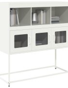 vidaXL Бюфет бял 1005x39x107 см студеновалцувана стомана