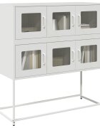 vidaXL Бюфет бял 1005x39x107 см студеновалцувана стомана